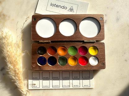 Walnut Palette With Natural Handmade Paints 
