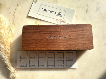 Walnut Palette With Natural Handmade Paints 